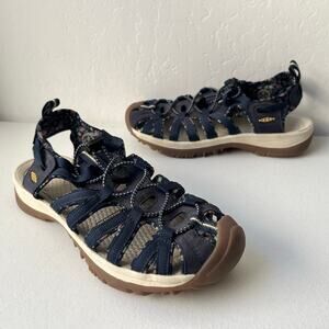 Keen Whisper Floral Sandals Closed Toe Waterproof Outdoors Hiking Navy Size 8.5